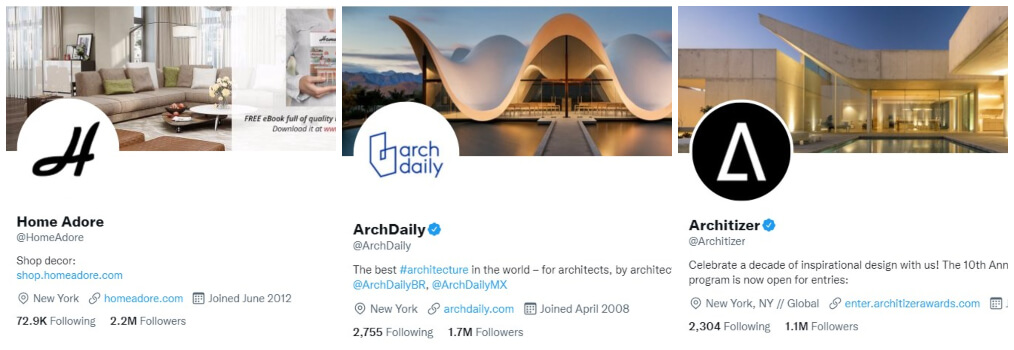 architecture twitter accounts