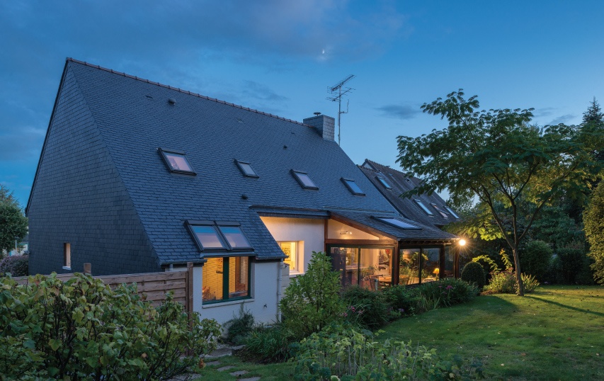 home in cesson france with pitched roof