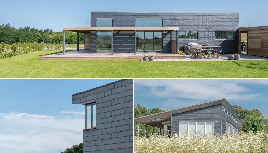 3 houses with slate cladding