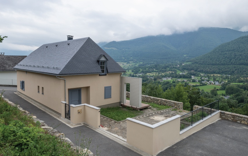 thermoslate solar slate on house in gaillagos pyrenees france