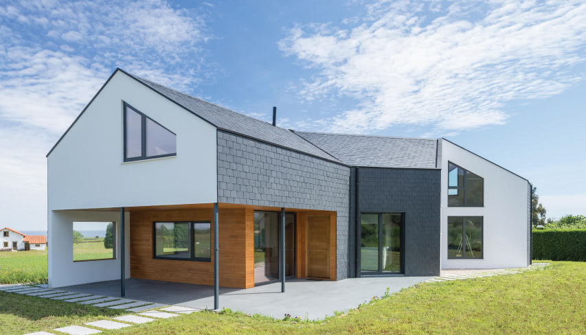 pasive house clad in slate