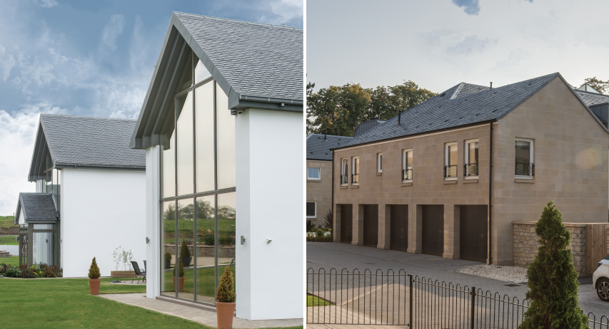 2 houses with natural slate roof