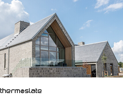 Thermal solar natural slate roofing