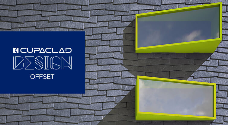 CUPACLAD Design OFFSET, asymmetric design for ventilated facades