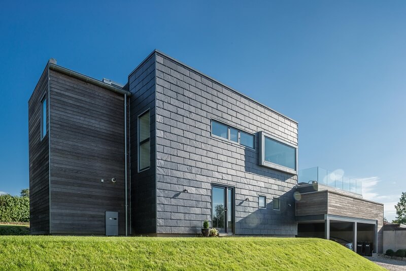 single-family house with rainscreen cladding facade