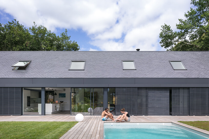 Casa à Baden (Francia) con tejado de pizarra